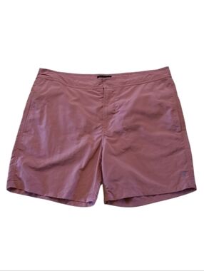 AllSaints Mens Ward Swim Shorts in Salmon Red Pink Swim Trunk Tie Waist